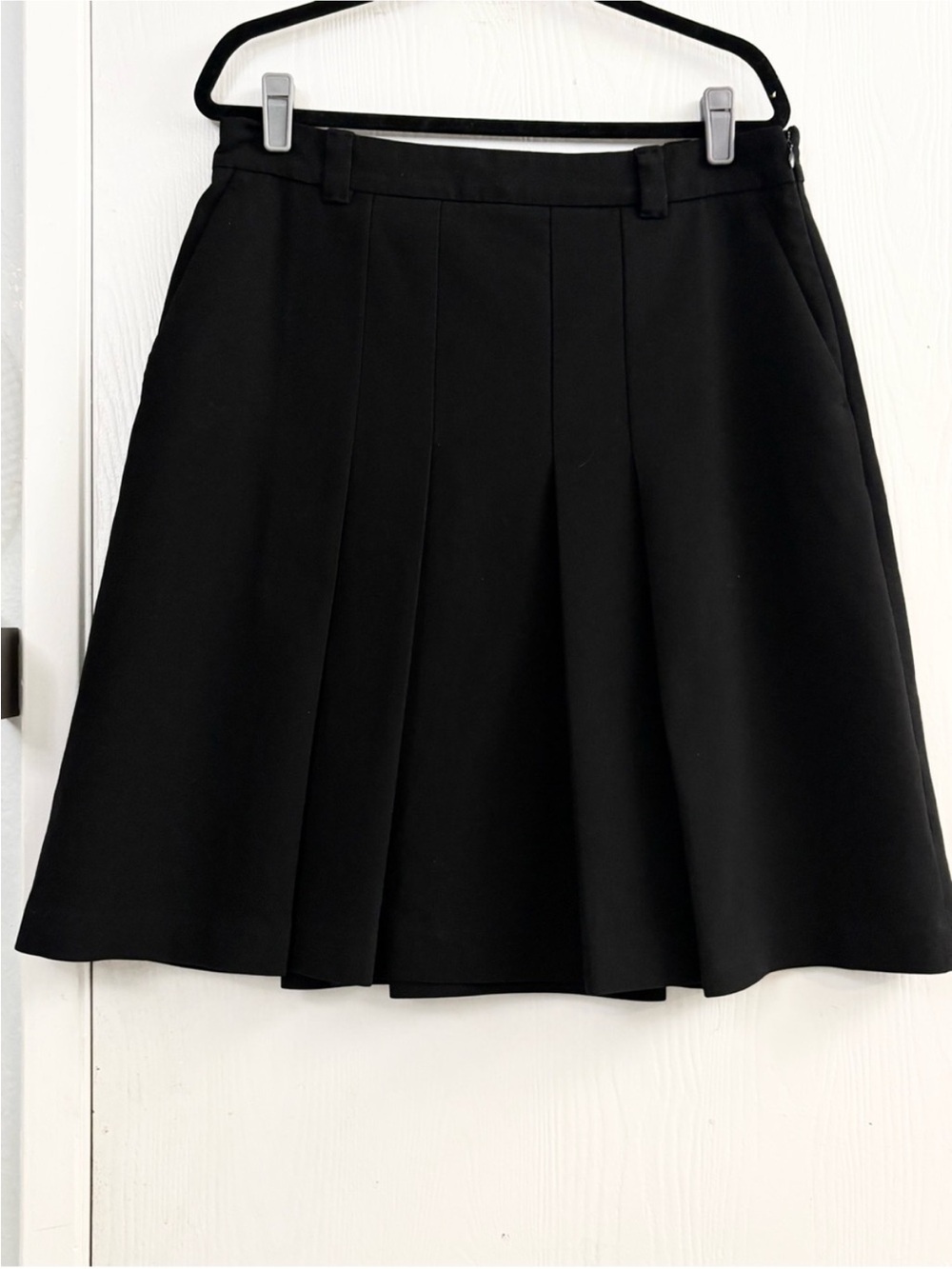 Wilfred Black Pleated A-Line Mini Skirt Sz 12